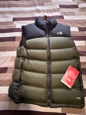 BNWT The North Face Mens Nuptse 2 Vest/Gilet - Medium - Fig Green (RARE COLOUR)