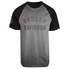 Harley-Davidson Men's T-Shirt Grey Colorblocked Performance Staple (S61)