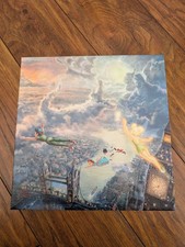 Thomas Kinkade Disney Canvas Peter Pan Wall Art  14x14 Inch