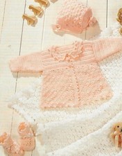 Baby Jacket, Shawl, Bonnet and