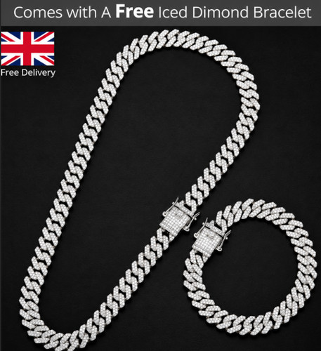 Cuban necklace iced - cuban,