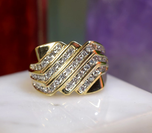 Vintage men 10k gold - men's, diamond