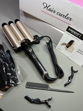 Mermaid Hair Waver 32mm 3 Barrel Curling Iron Wand for Loose Beachy Waves 210c
