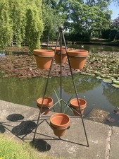 WROUGHT IRON METAL 6 POT PLANT