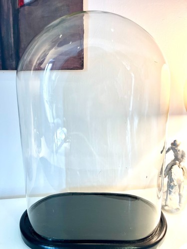 Large vintage glass dome with - glass,