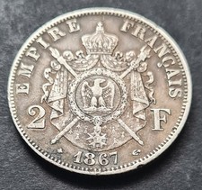 1867 A France 2 Francs - Napoleon III Silver coin