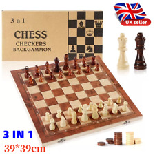 Large Chess Wooden Set Folding