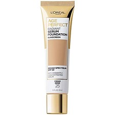 L'Oreal Paris Age Perfect Radiant Serum Foundation with SPF 50, Cream Beige, 1