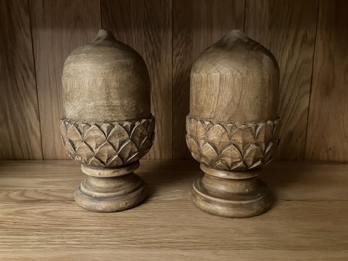 Wooden carved finials - 2,