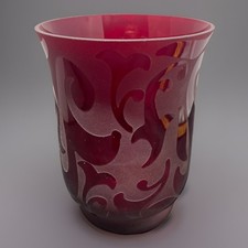 Vtg Cranberry Ruby Red Art