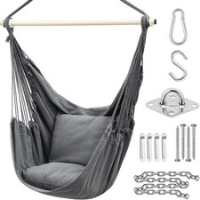 Garden Hammock Swing Chair Relaxing Patio Hammock With 2 Cushions Indoor Outdoor