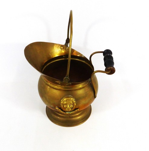 Vintage brass coal scuttle - brass,