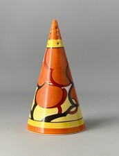 Wedgwood Clarice Cliff Bizarre Orange Erin Conical Sugar Sifter Centenary .