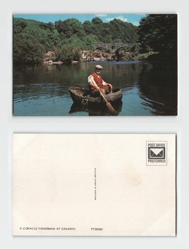 Postcard coracle fisherman - postcard,