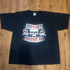 Vintage Hells Angels Support Fresno T Shirt Skulls Flames Biker Size XL