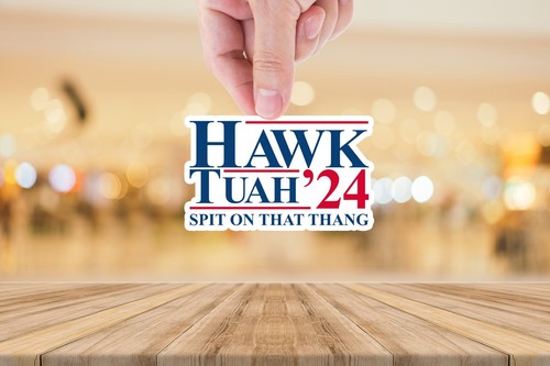 Hawk tuah sticker spit on - hawk, |