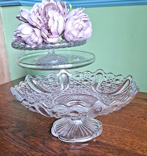 Vintage glass pedestal - vintage,