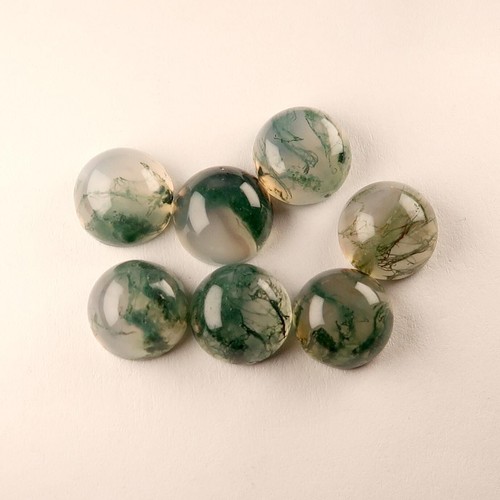 Green moss agate cabochons - moss, |