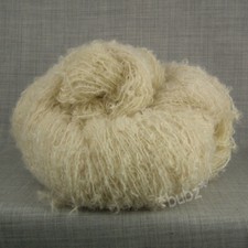 LARGE HANK of WOOL MOHAIR YARN ECRU UNDYED LOOP BOUCLE DK POODLE DOUBLE KNITTING