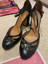 Chie Mihara Gorgeous Metallic Green Heels Size 41 UK 7.5