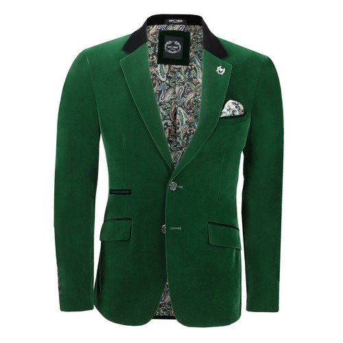 Mens soft velvet blazer - soft, slim