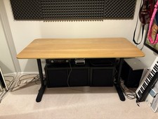 Home Office Desk - IKEA BEKANT - Oak Veneer Black Legs - 160cmX80cm - Adjustable