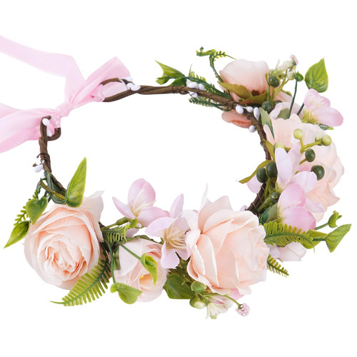 Pink flower crown headband - flower,