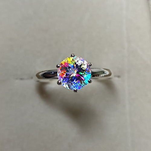 Mystic topaz solitaire - solitaire, ring