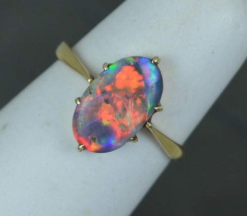 Antique natural black opal - antique,