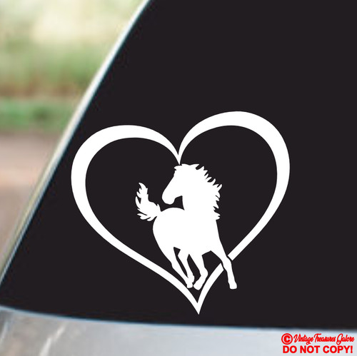 Horse heart vinyl decal - heart,
