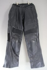 HEIN GERICKE LEATHER BIKER TROUSERS WITH CE KNEE ARMOUR SIZE 12 WAIST 30/LEG 32"