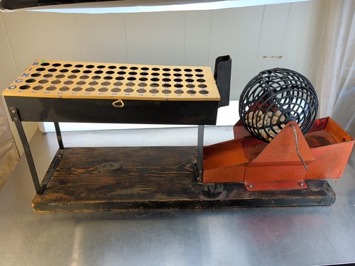 Vintage bingo metal cage - bingo,