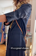 ZARA Trinny Navy Satin Blazer Jacket Size M Oversized Brand New Without Tags