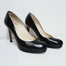 LK Bennett Womens Size UK 4.5 EUR 37.5 Black Leather Stiletto Heeled Court Shoes