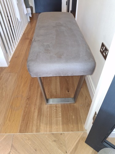 Grey faux suede benches - 2,