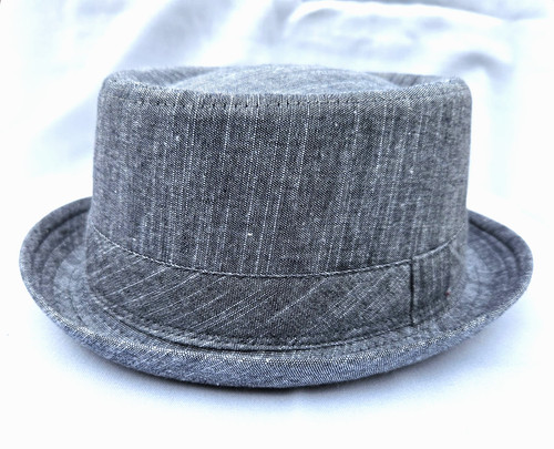 Pork pie hat cotton blue - pie,