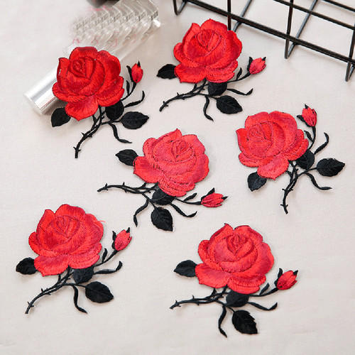 Iron rose motif appliques - rose,