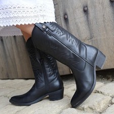 Oak & Hyde Texan Hi Womens Ladies Black Cowgirl Western Cowboy Boots Size 4-9