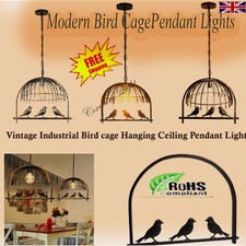 Vintage Birdcage Ceiling Pendant Light Chandelier Shabby Chic Hanging Lamp UK