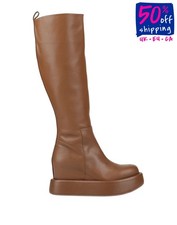 RRP€430 PALOMA BARCELO Leather Wedge Boots US10.5 UK8.5 EU41 Brown Made in Spain