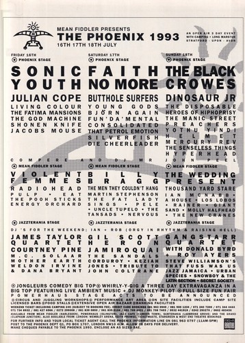 Phoenix festival 1993 sonic - festival,