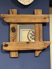 Rustic wooden mirror - wooden,