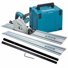 Makita SP6000J1/1 Plunge Saw with 2 x 1.5m Guide Rails Connector Bar & Case 110V