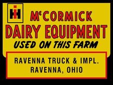 McCormick IH Dairy Equipment, Ravenna OH NEW Sign - 24" x 30" USA STEEL XL Size
