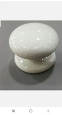 2 x WHITE CERAMIC KNOBS 50MM