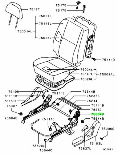 Adjuster front seat - front,