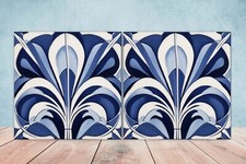 Art Deco Design Ceramic tiles -Set of 2 Art Deco Wall Decor Tiles, Art Deco tile
