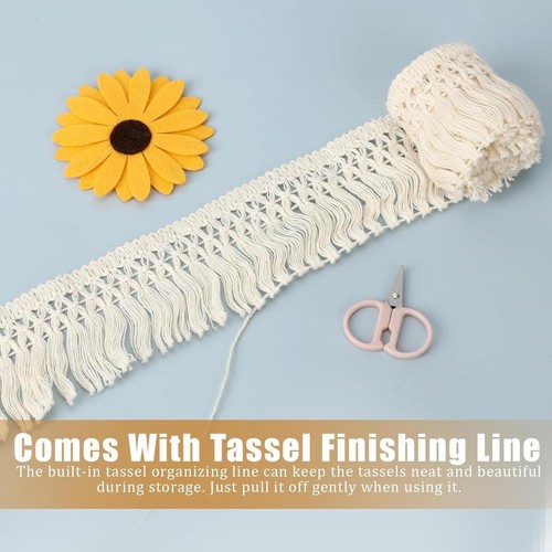 Boho long fringe trim 6cm - trim, wide