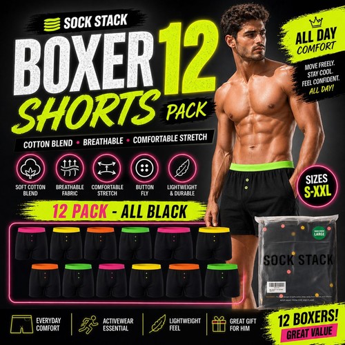 Pairs mens boxer shorts - 12,