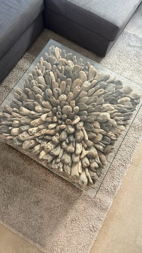 Square driftwood coffee table - square,